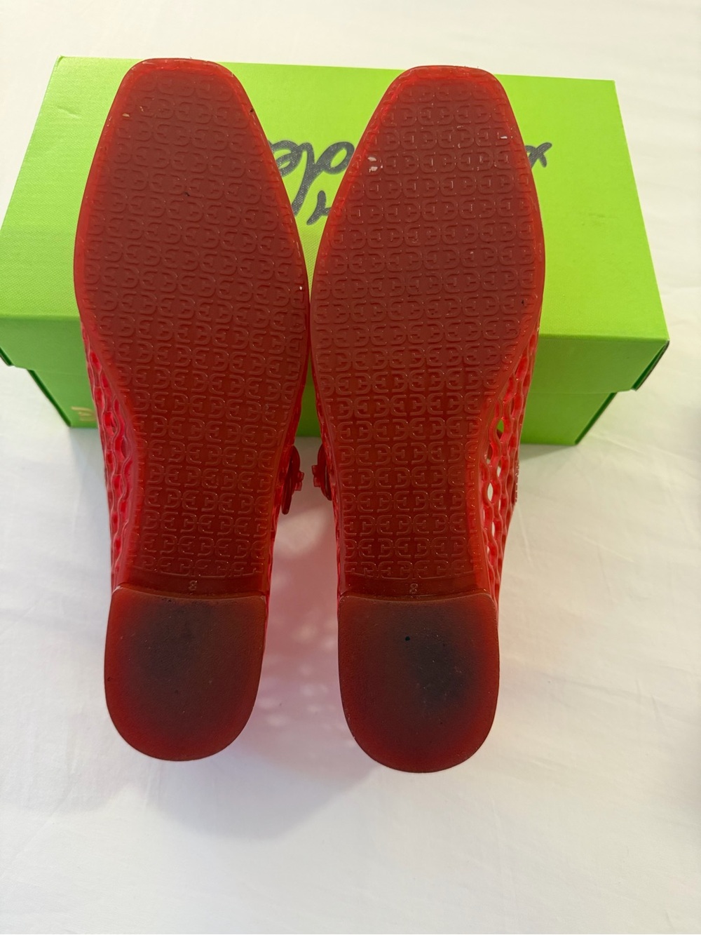Sam Edelman Red Michaela Jelly Mary Jane Flat sz 8 EUC - Picture 8 of 8